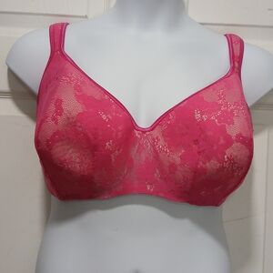 Lane Bryant Cacique Bold Lace Balconette Lined Underwire Bra Diva Pink Size 40H